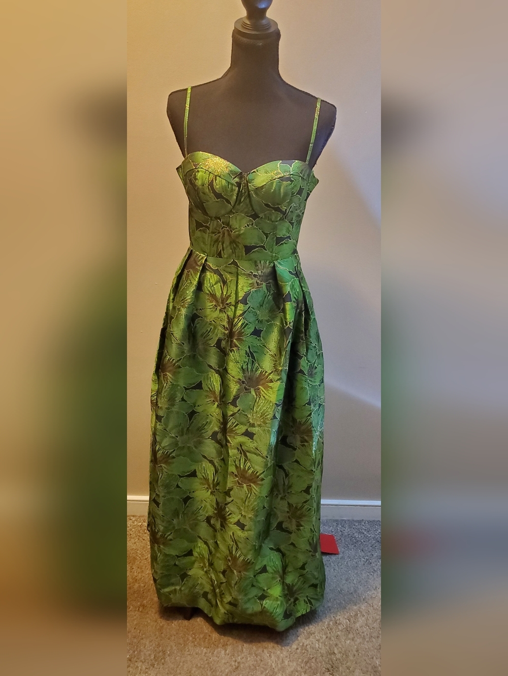 Fashion Nova Green Floral Maxi Dress